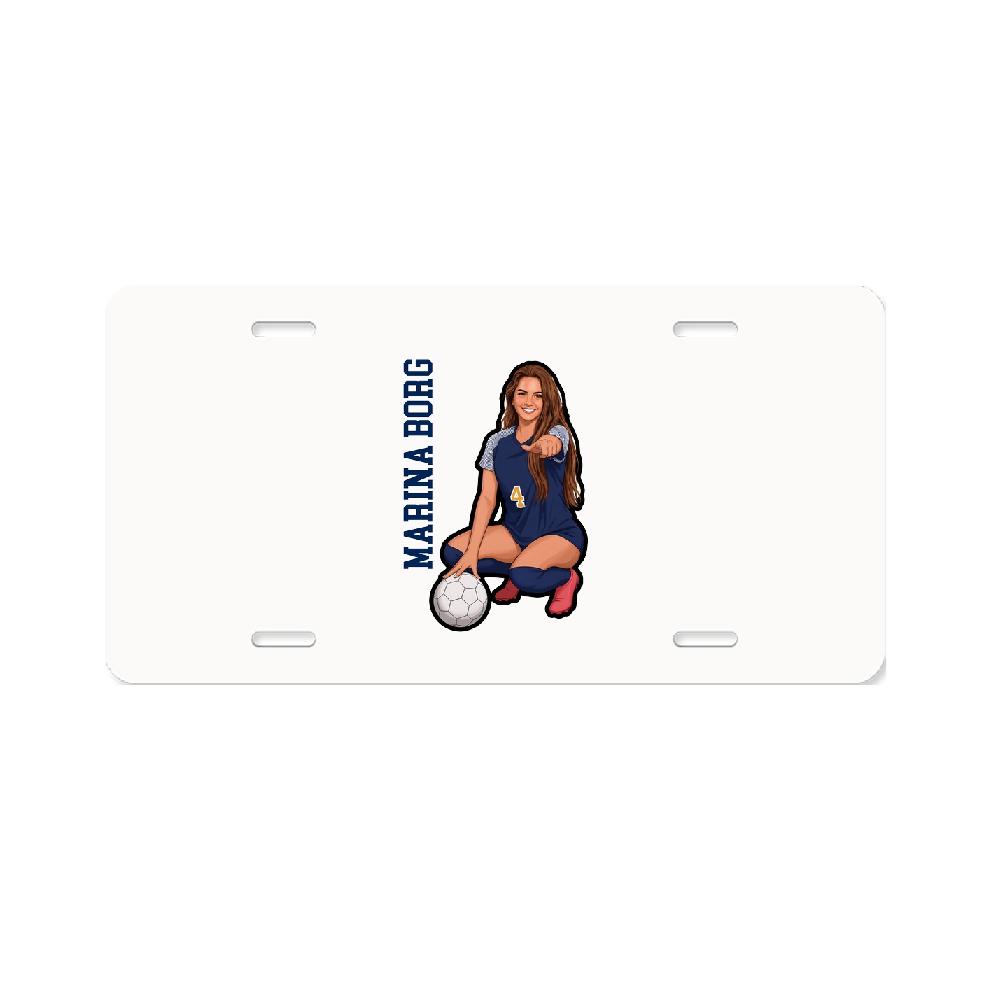 License Plate — Name Vertical in Classic