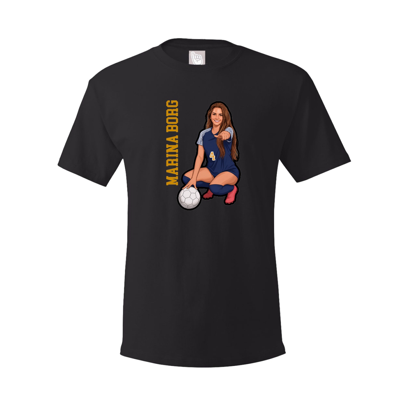 Youth Tee — Name Vertical in Black