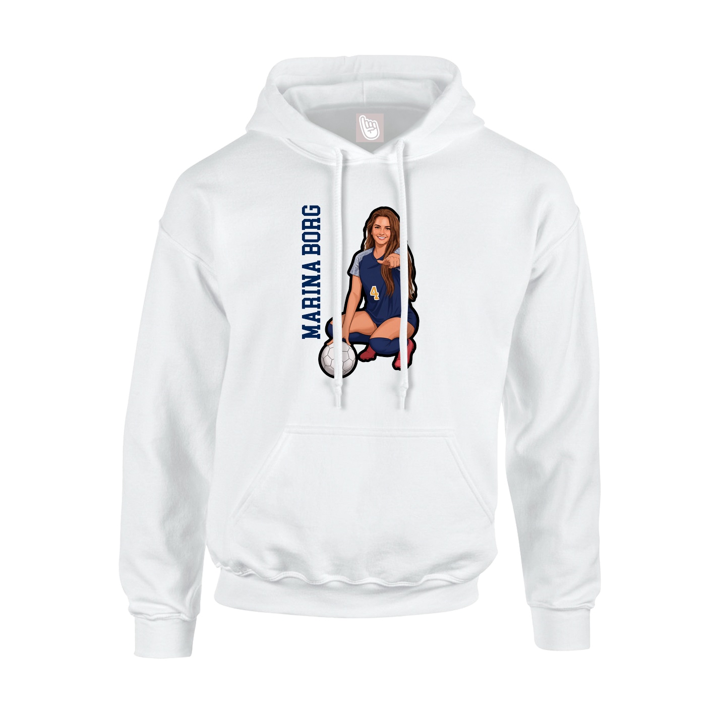 Hoodie — Name Vertical in White