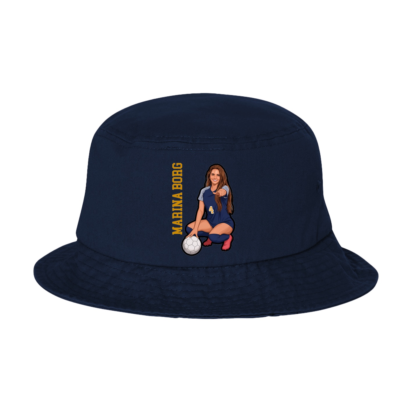 Bucket Cap — Name Vertical in Navy