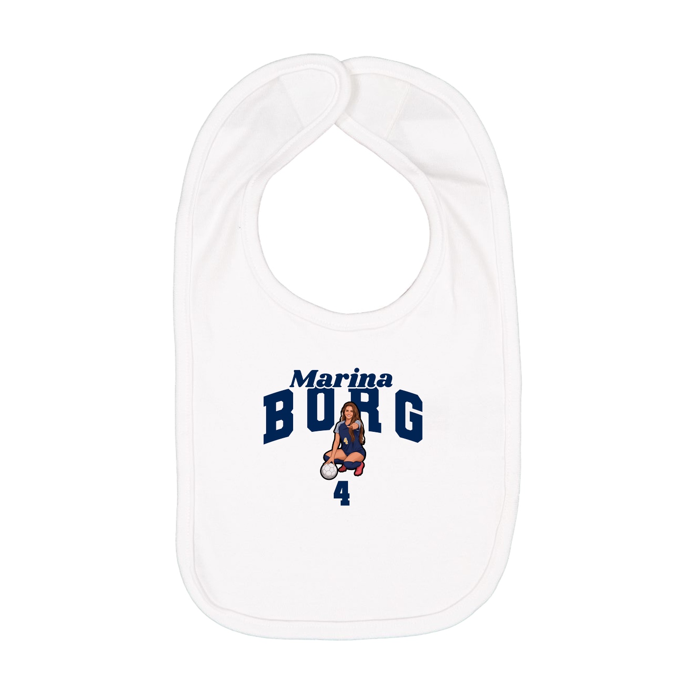 Infant Bib — Signature Arch in White