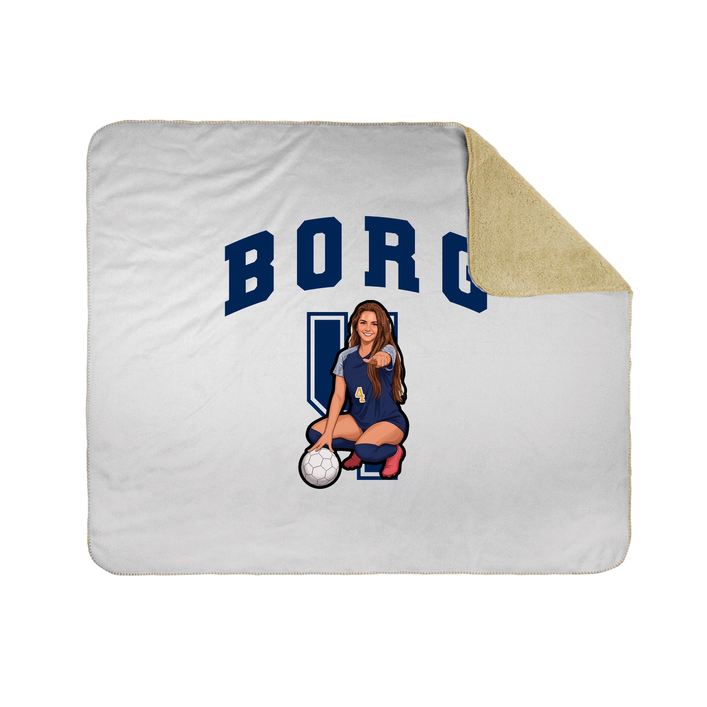 Throw Blanket — Number in White