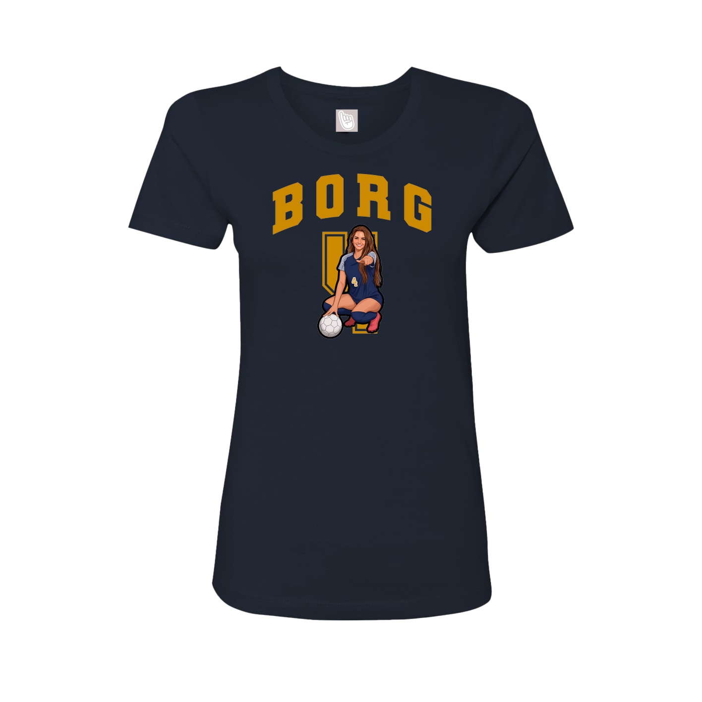 Fitted Women's Tee — Number in Navy