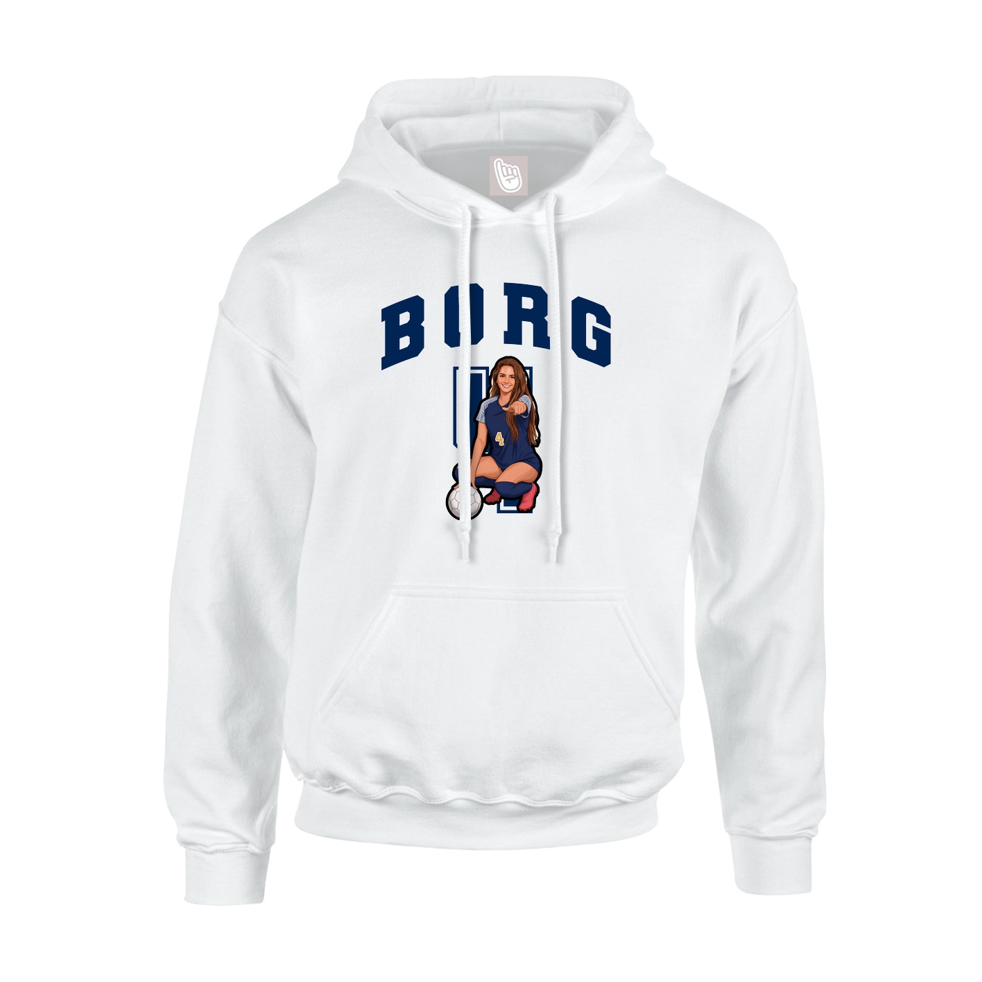 Youth Hoodie — Number in White