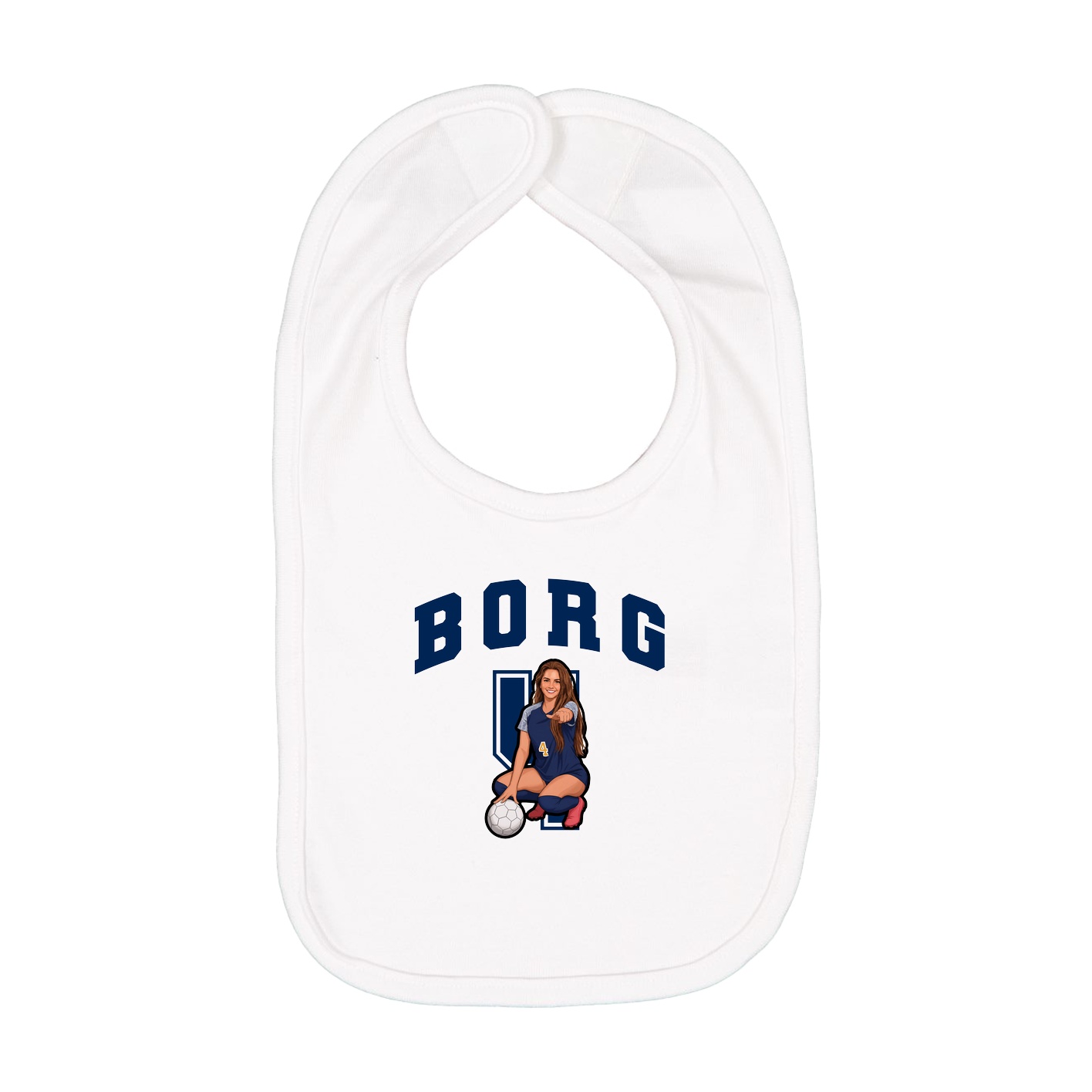Infant Bib — Number in White
