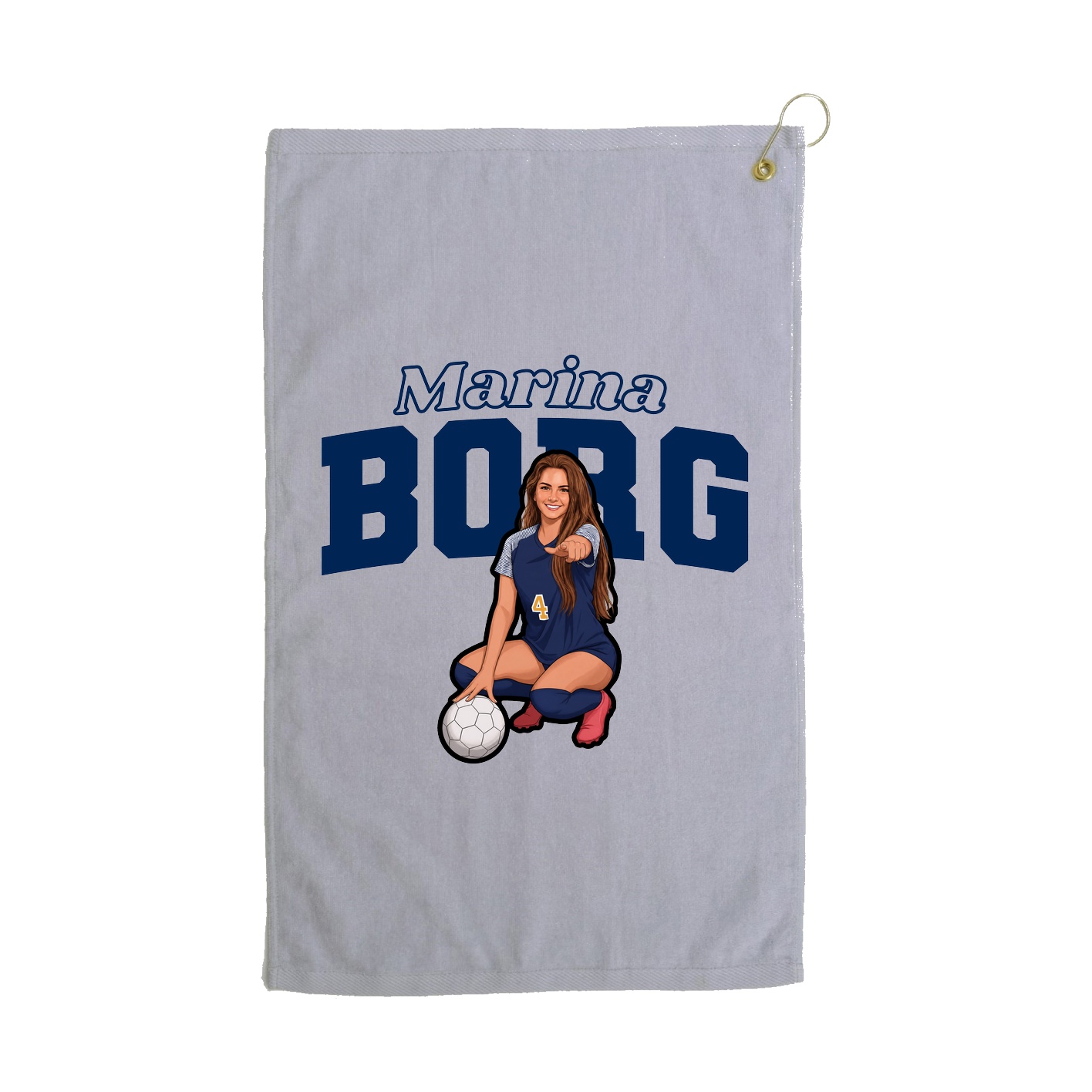 Golf Towel — Name Arch in Grey