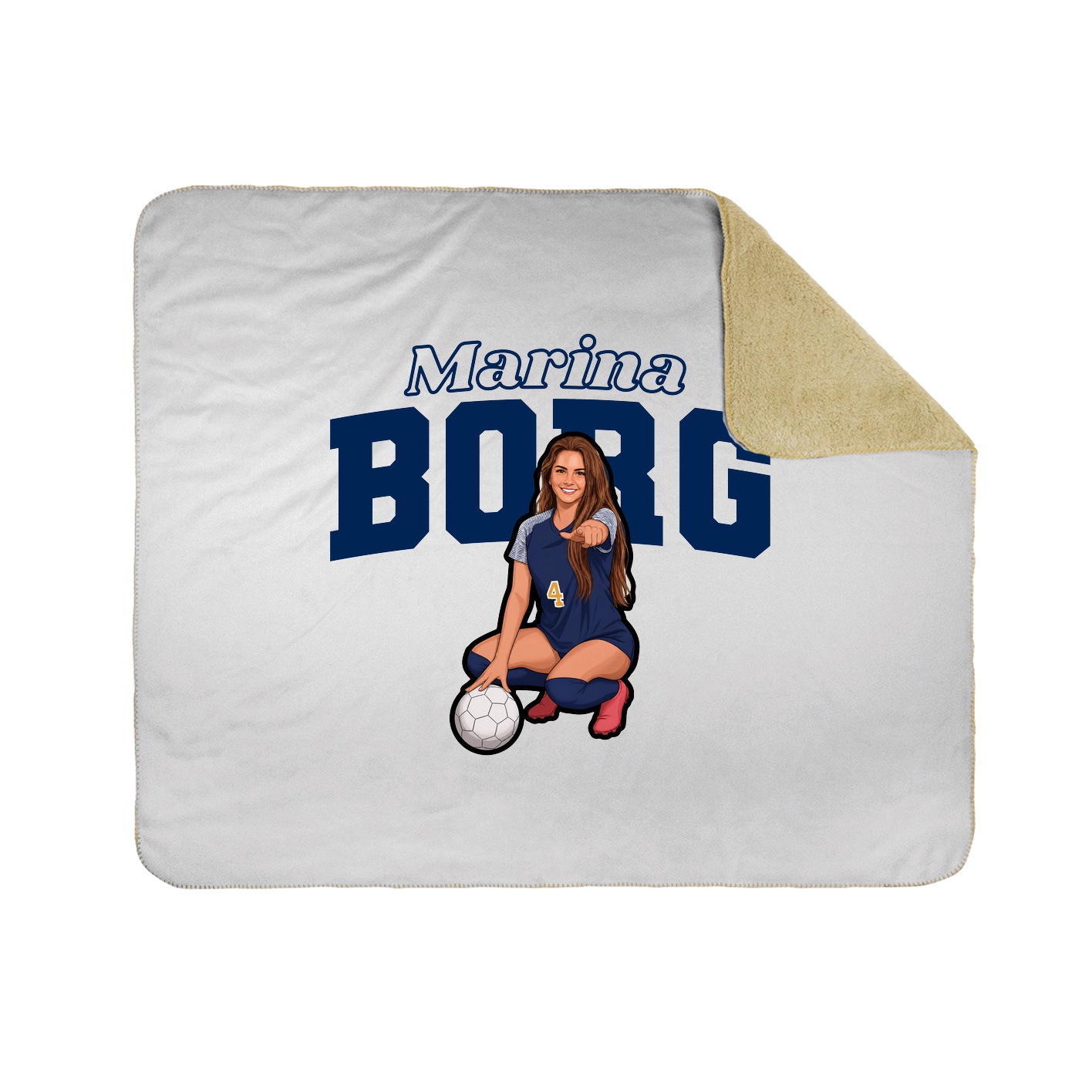 Throw Blanket — Name Arch in White