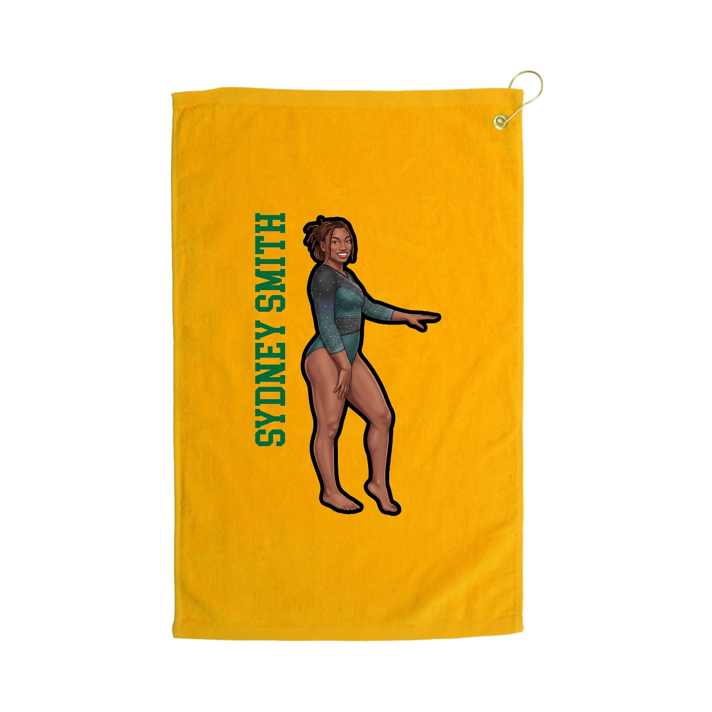 Golf Towel — Name Vertical in Gold