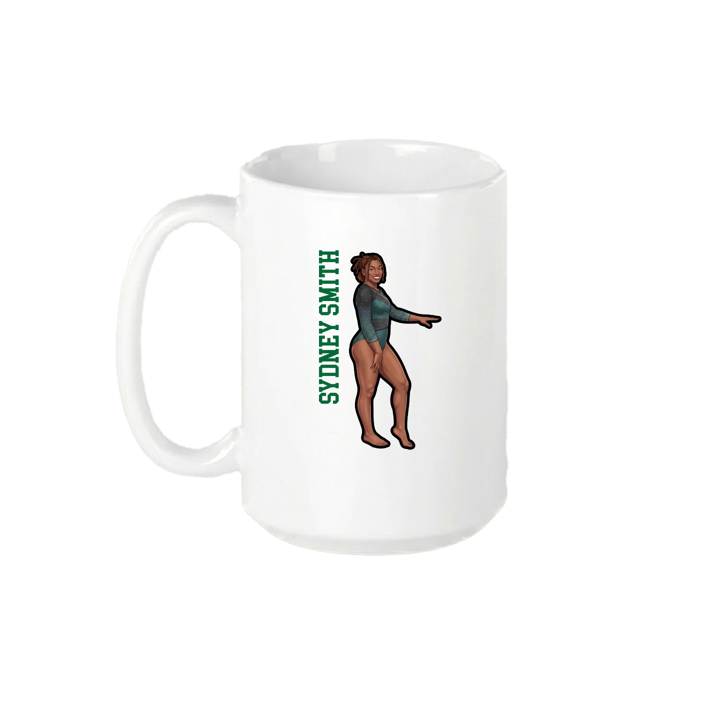 15oz Coffee Mug — Name Vertical in White