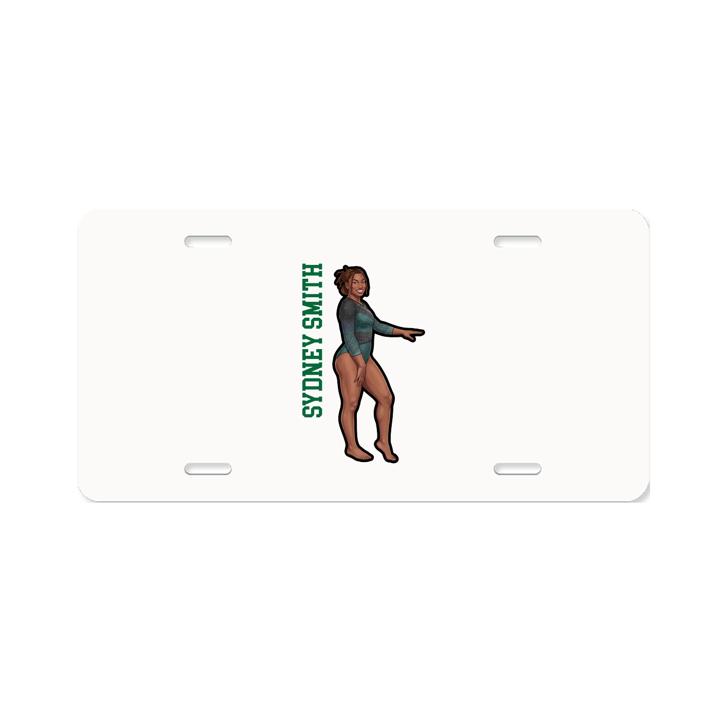 License Plate — Name Vertical in Classic