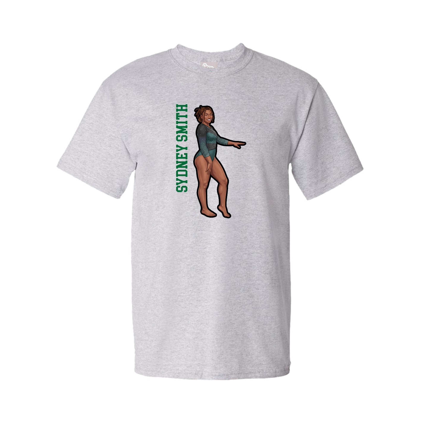 Youth Tee — Name Vertical in Grey