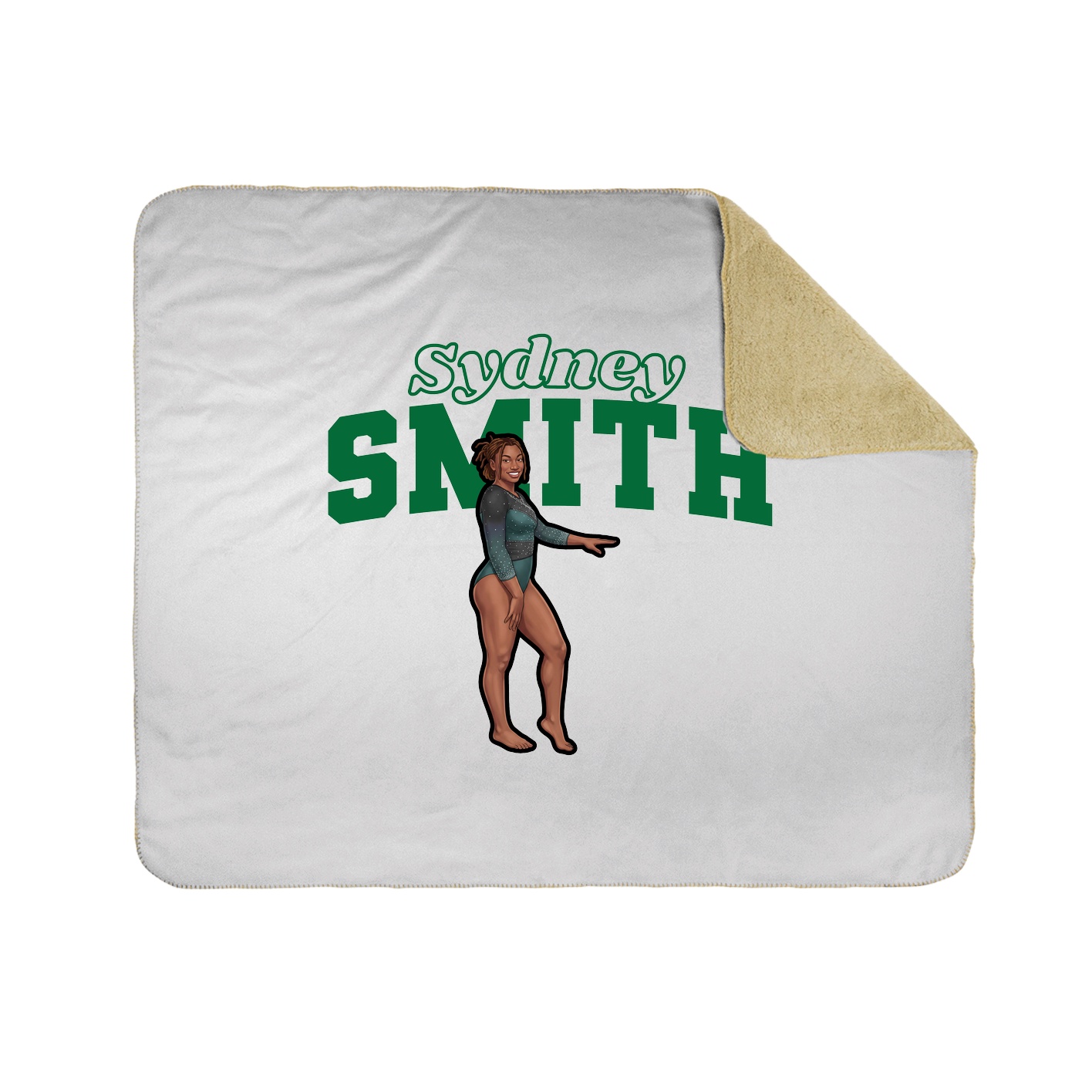 Throw Blanket — Name Arch in White