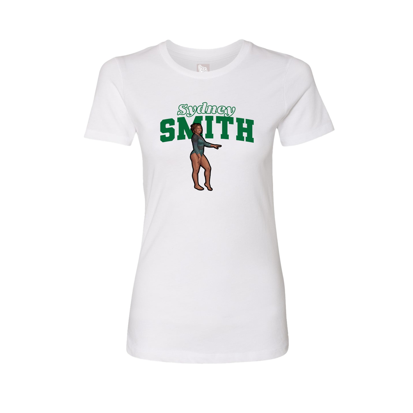 Fitted Women's Tee — Name Arch in White