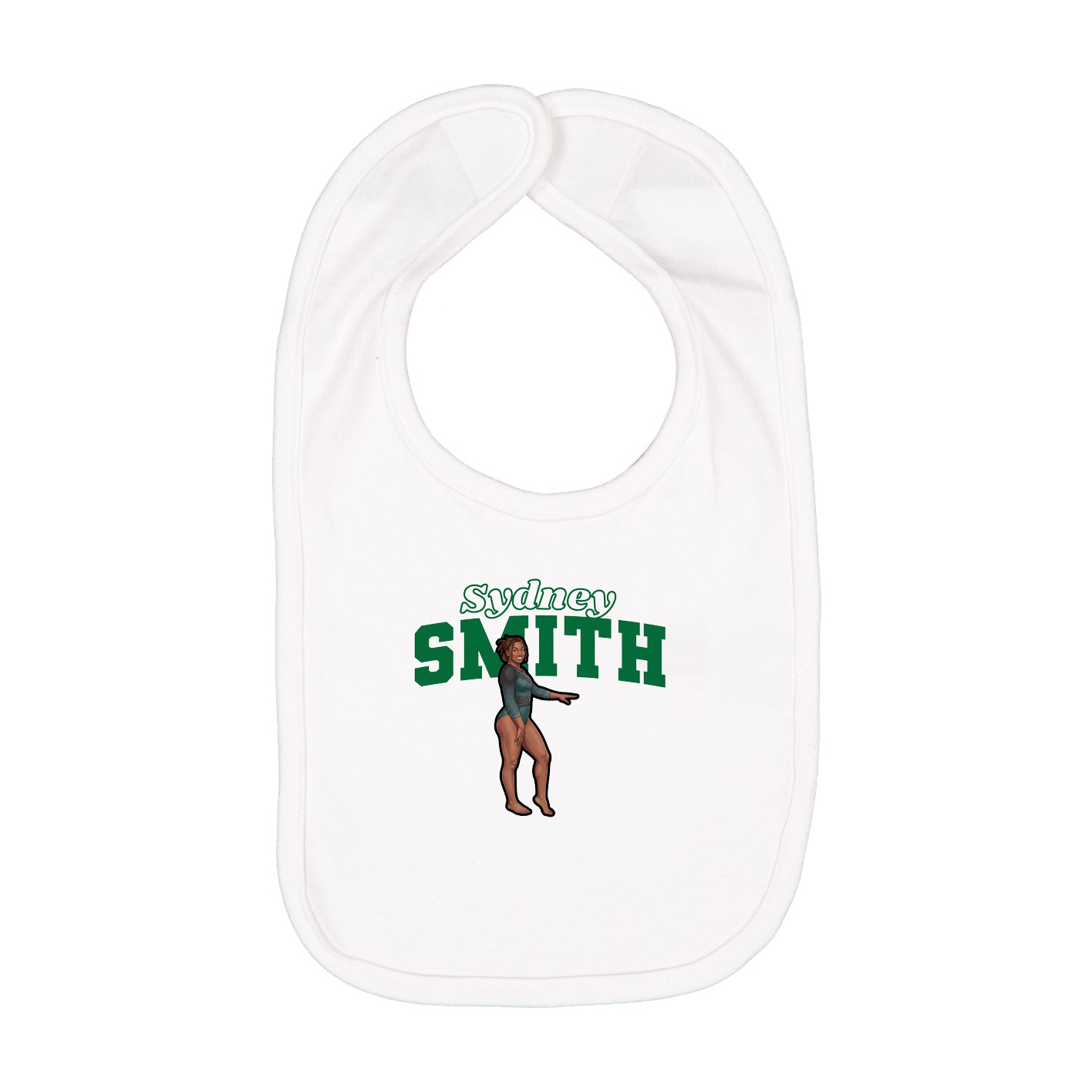 Infant Bib — Name Arch in White