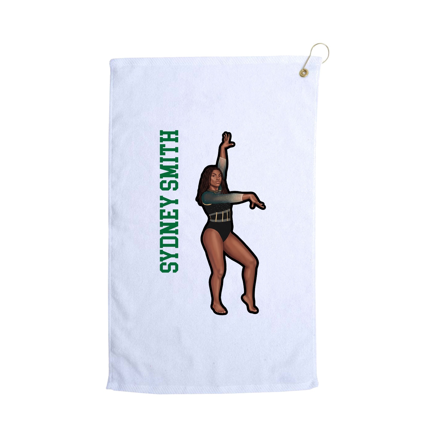 Golf Towel — Name Vertical in White