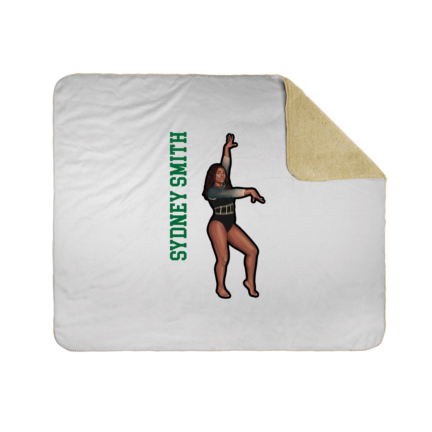 Throw Blanket — Name Vertical in White