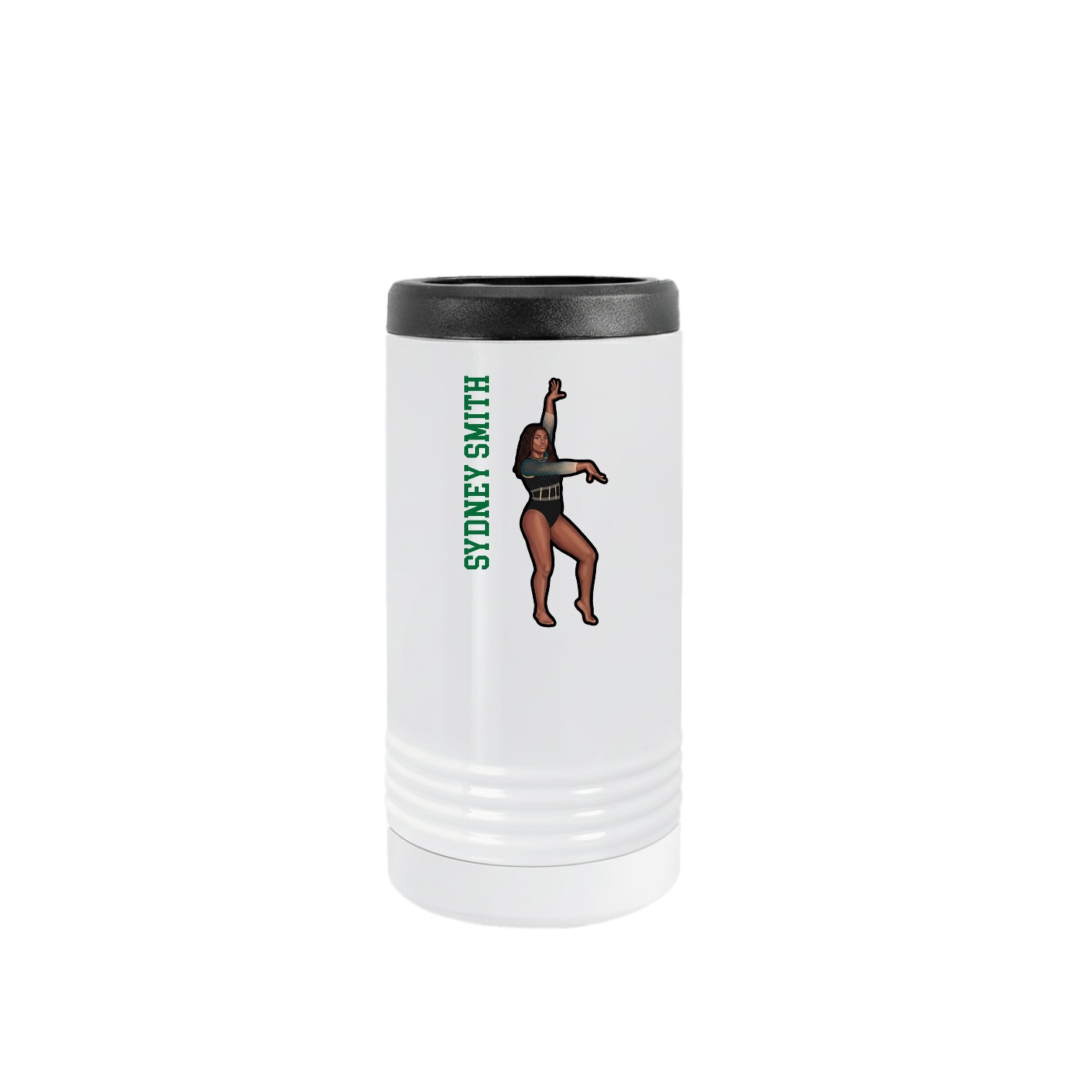 Slim Beverage Holder — Name Vertical in White