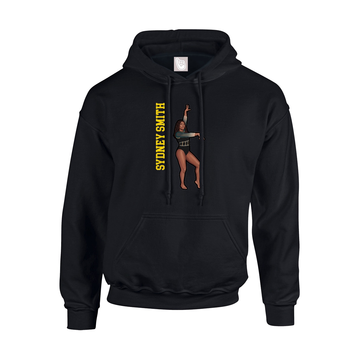 Youth Hoodie — Name Vertical in Black