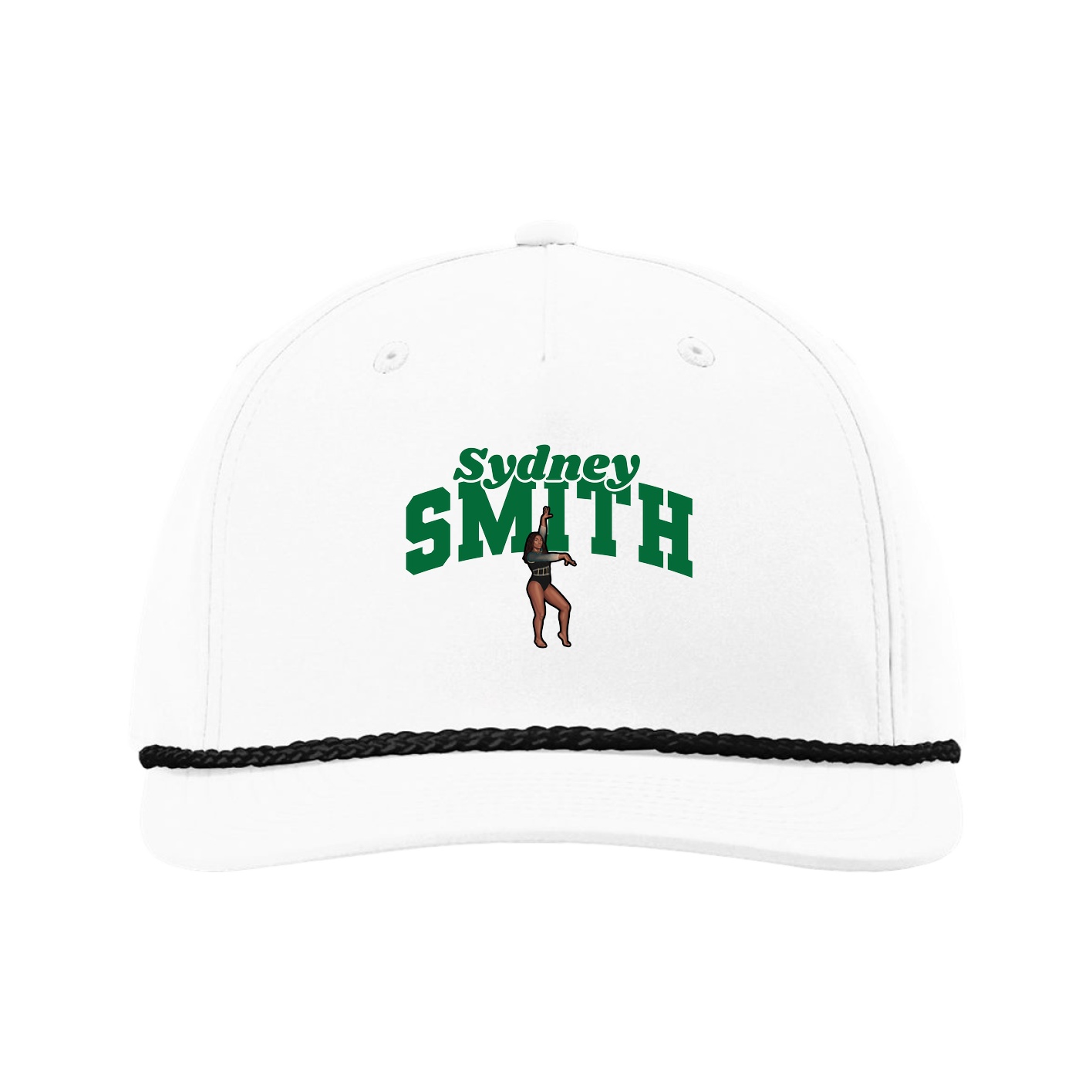 Five-Panel Classic Rope Cap — Signature Arch in White