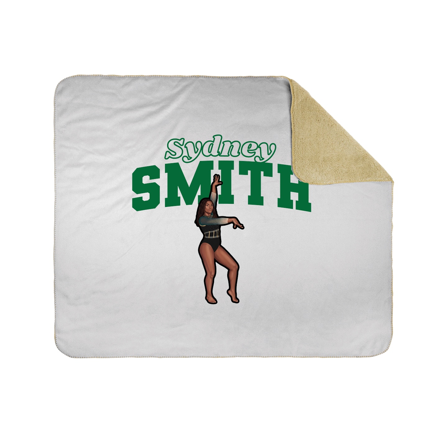 Throw Blanket — Name Arch in White