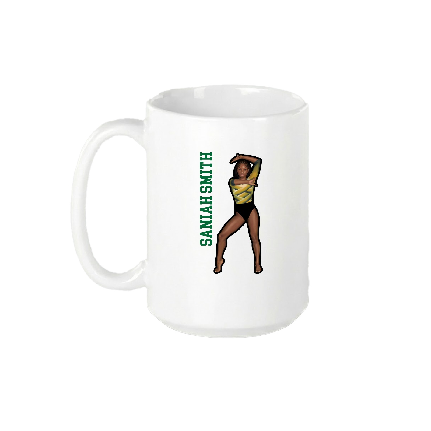 15oz Coffee Mug — Name Vertical in White