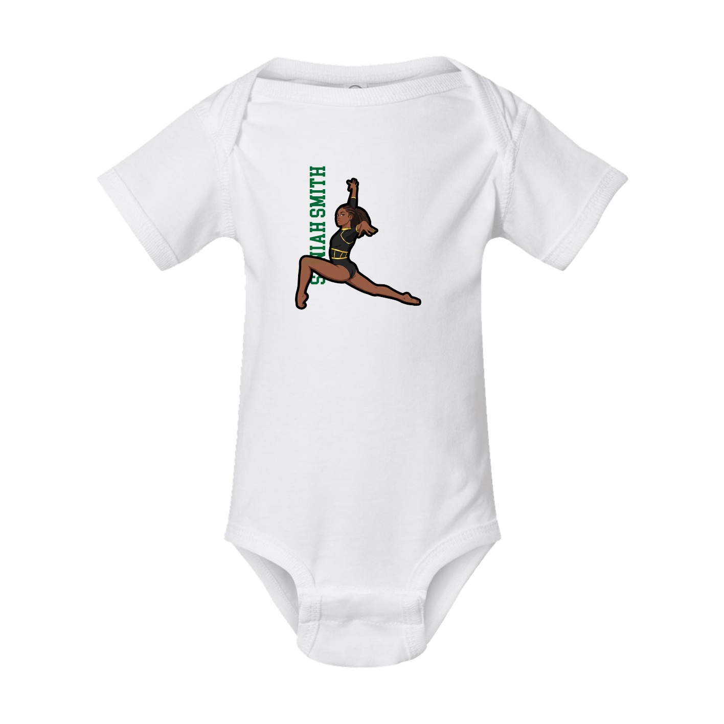 Baby Onesie — Name Vertical in White