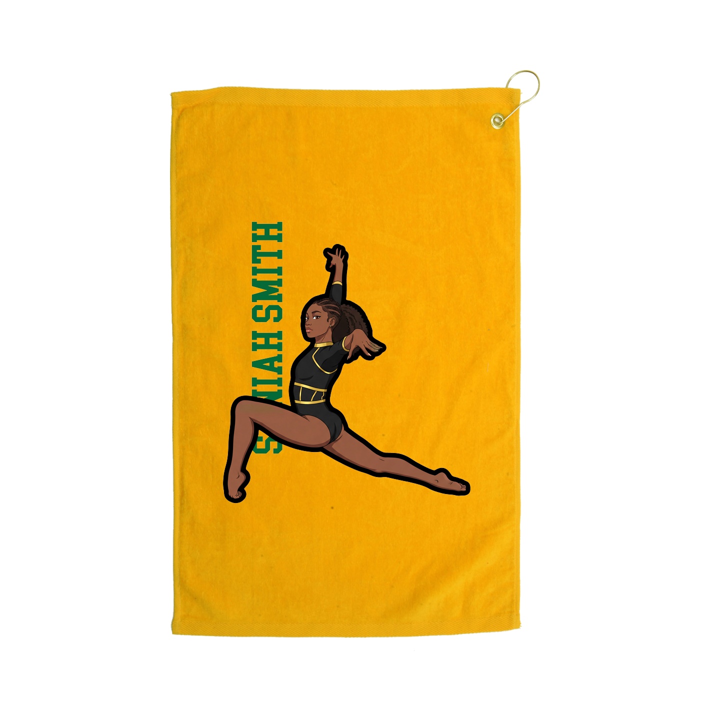 Golf Towel — Name Vertical in Gold