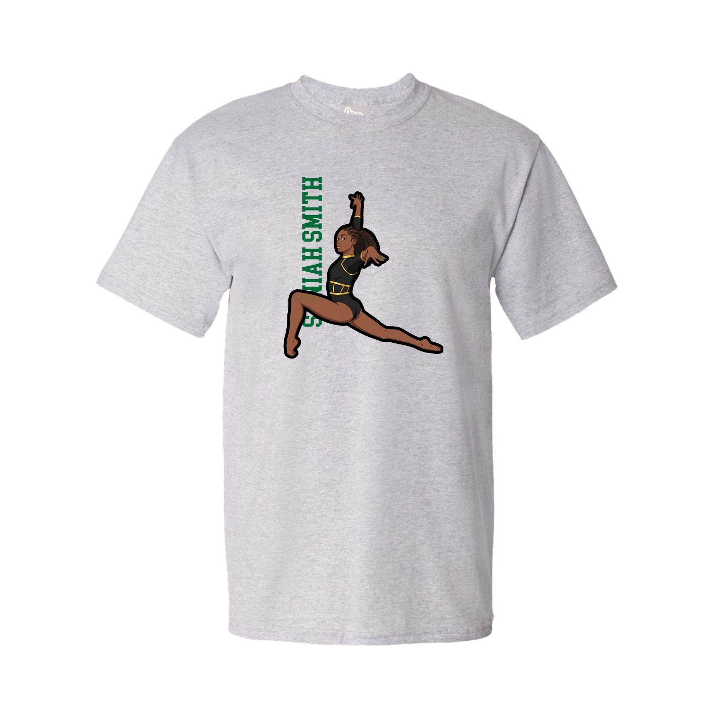Tee — Name Vertical in Grey