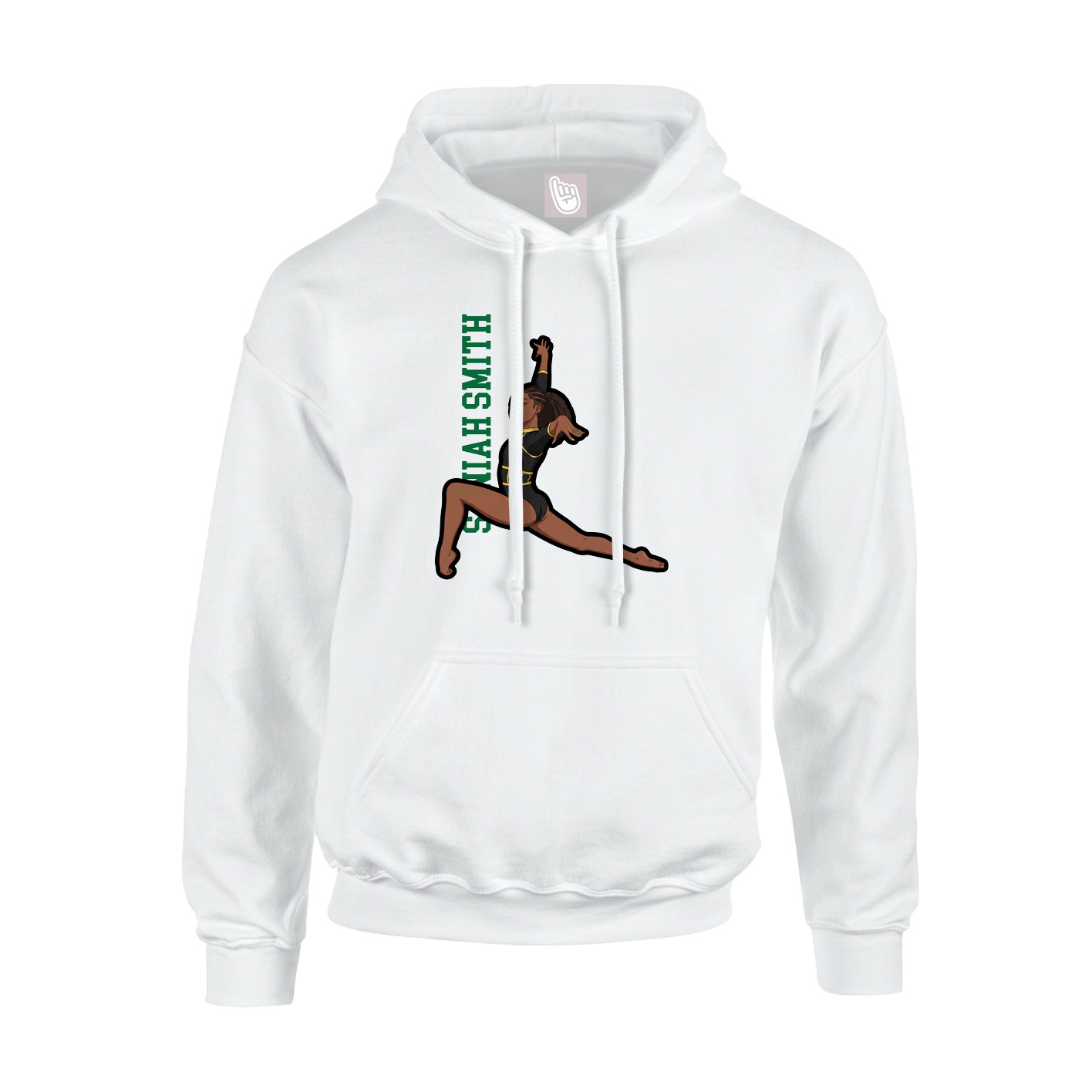 Hoodie — Name Vertical in White