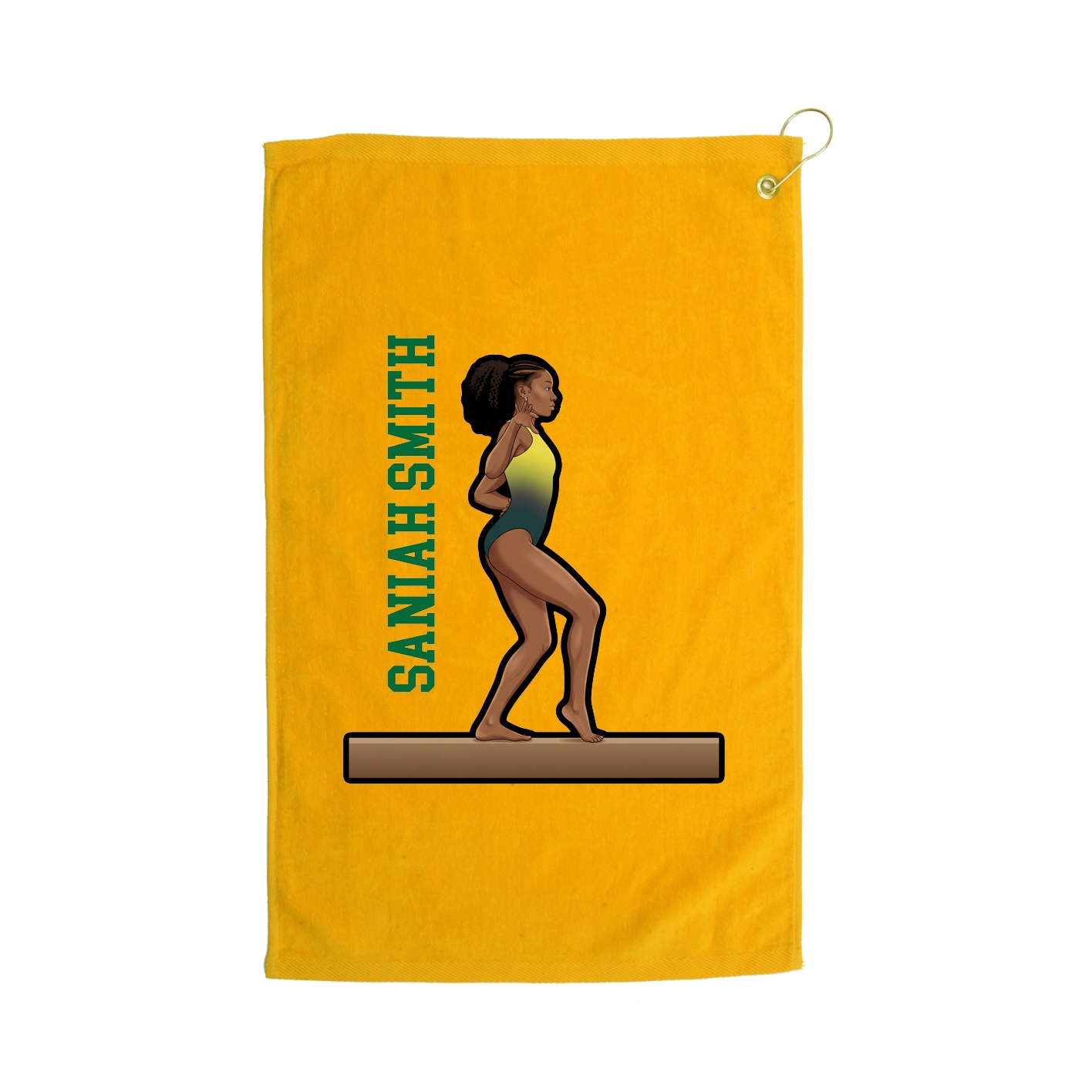 Golf Towel — Name Vertical in Gold