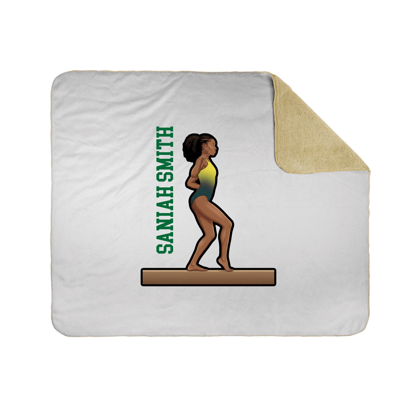 Throw Blanket — Name Vertical in White