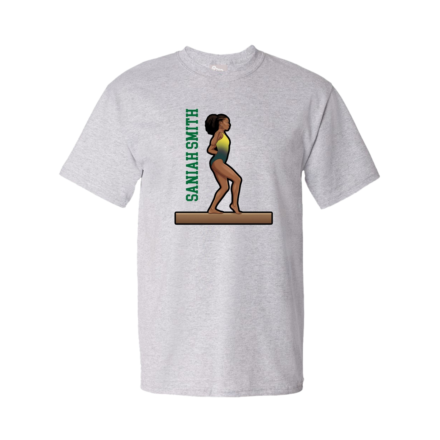Youth Tee — Name Vertical in Grey