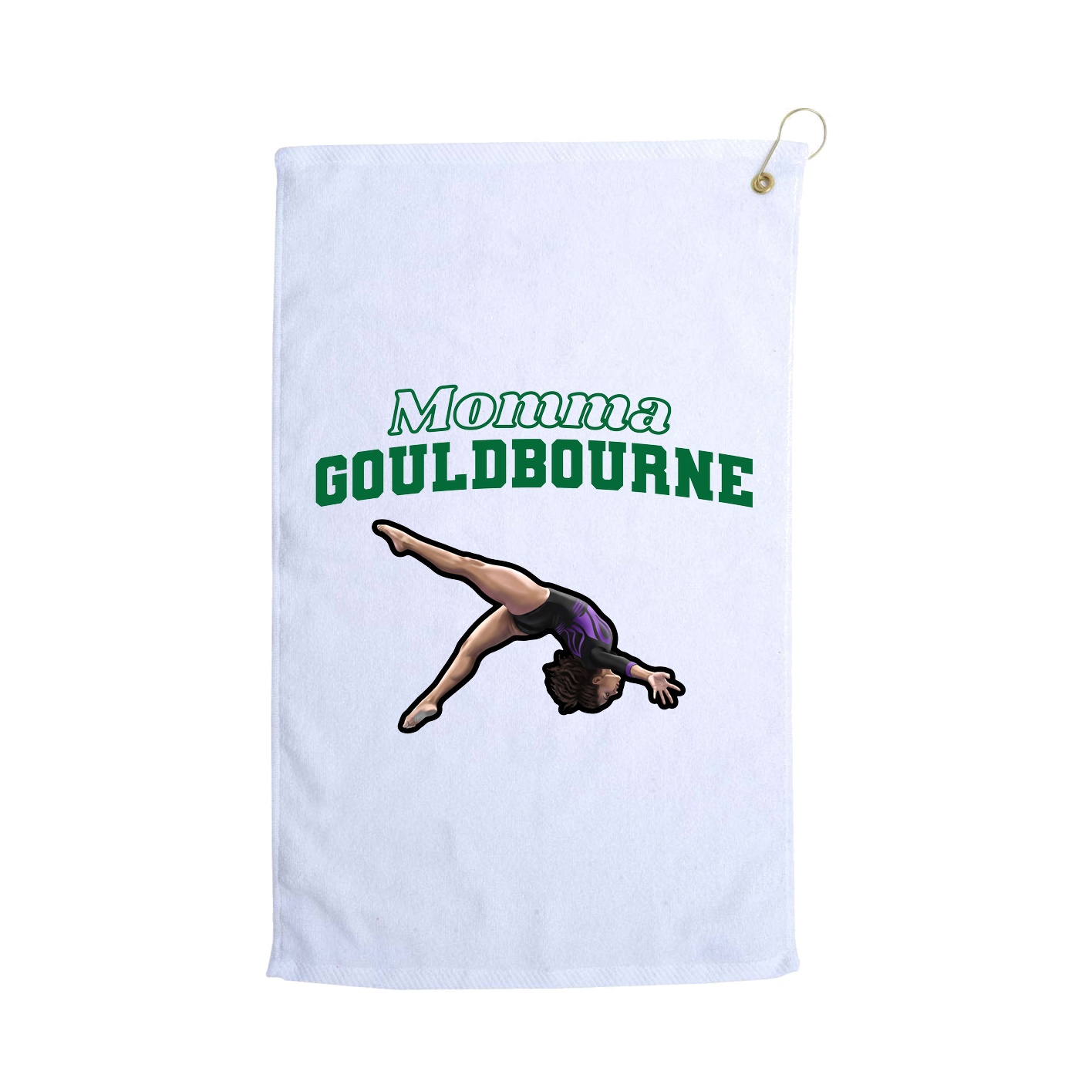 Golf Towel — Mothers Day Block in White