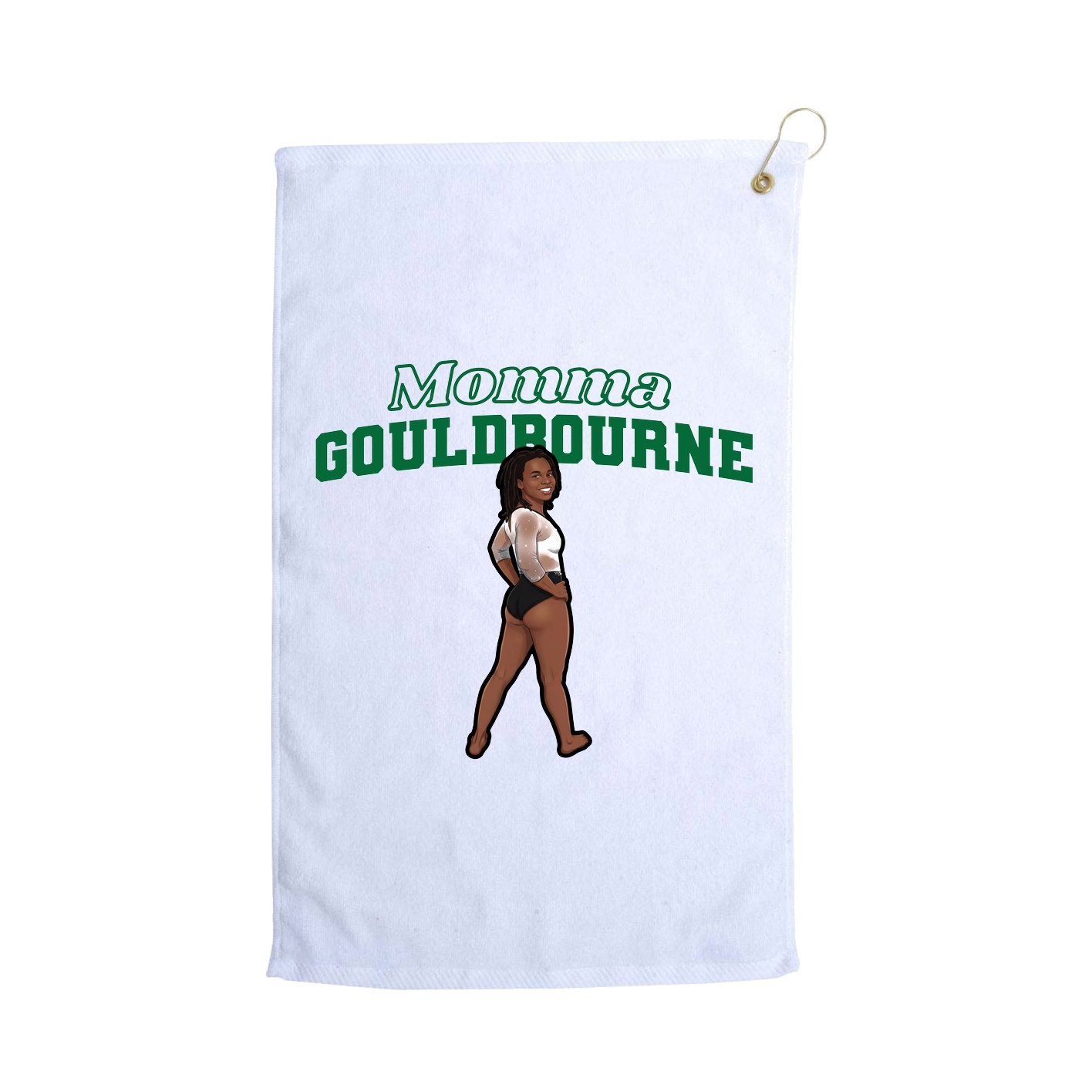 Golf Towel — Mothers Day Block in White