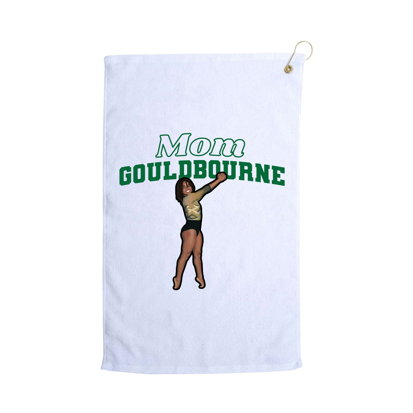 Golf Towel — Mothers Day Block in White