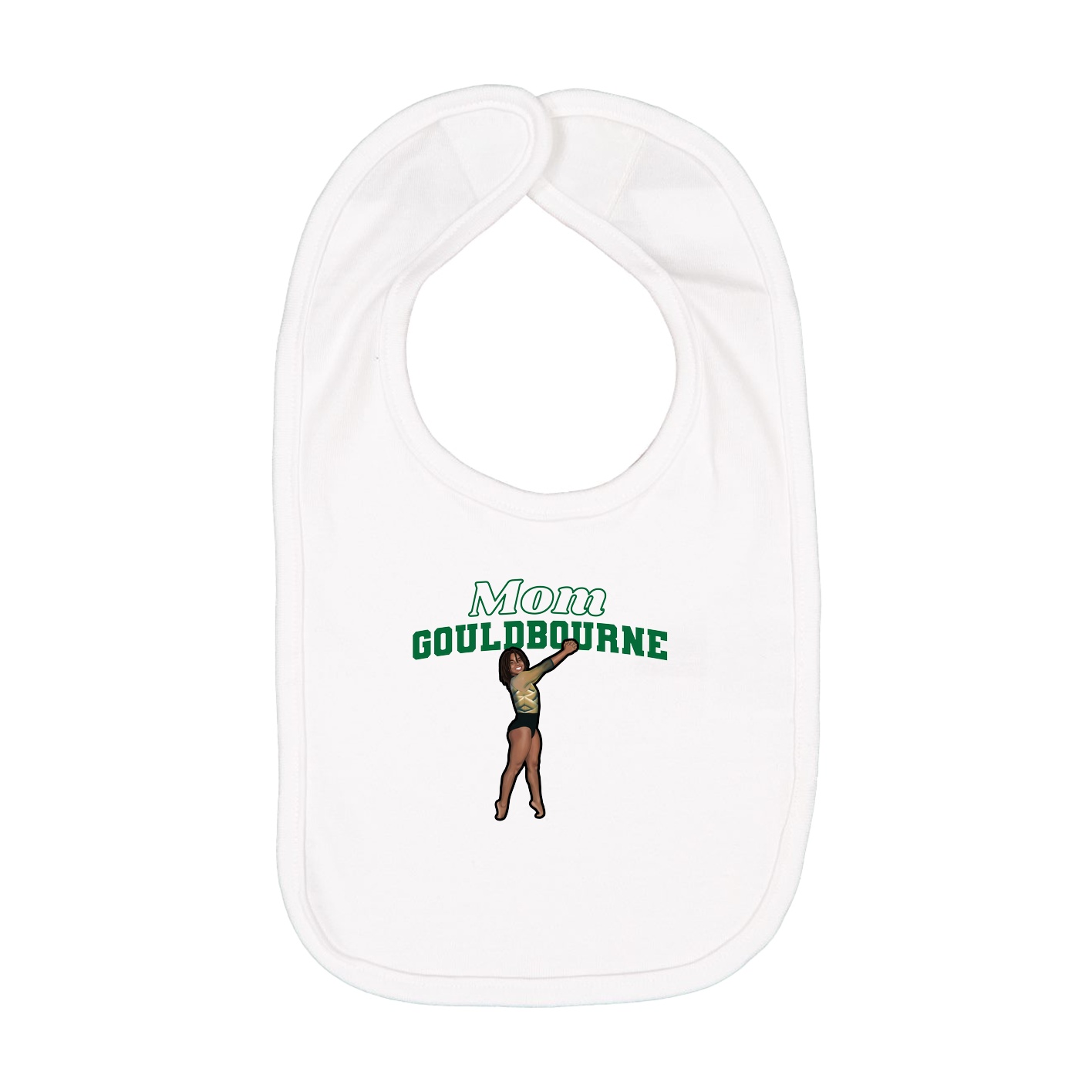 Infant Bib — Mothers Day Block in White