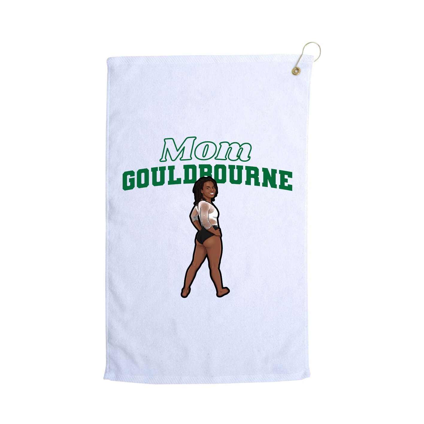 Golf Towel — Mothers Day Block in White