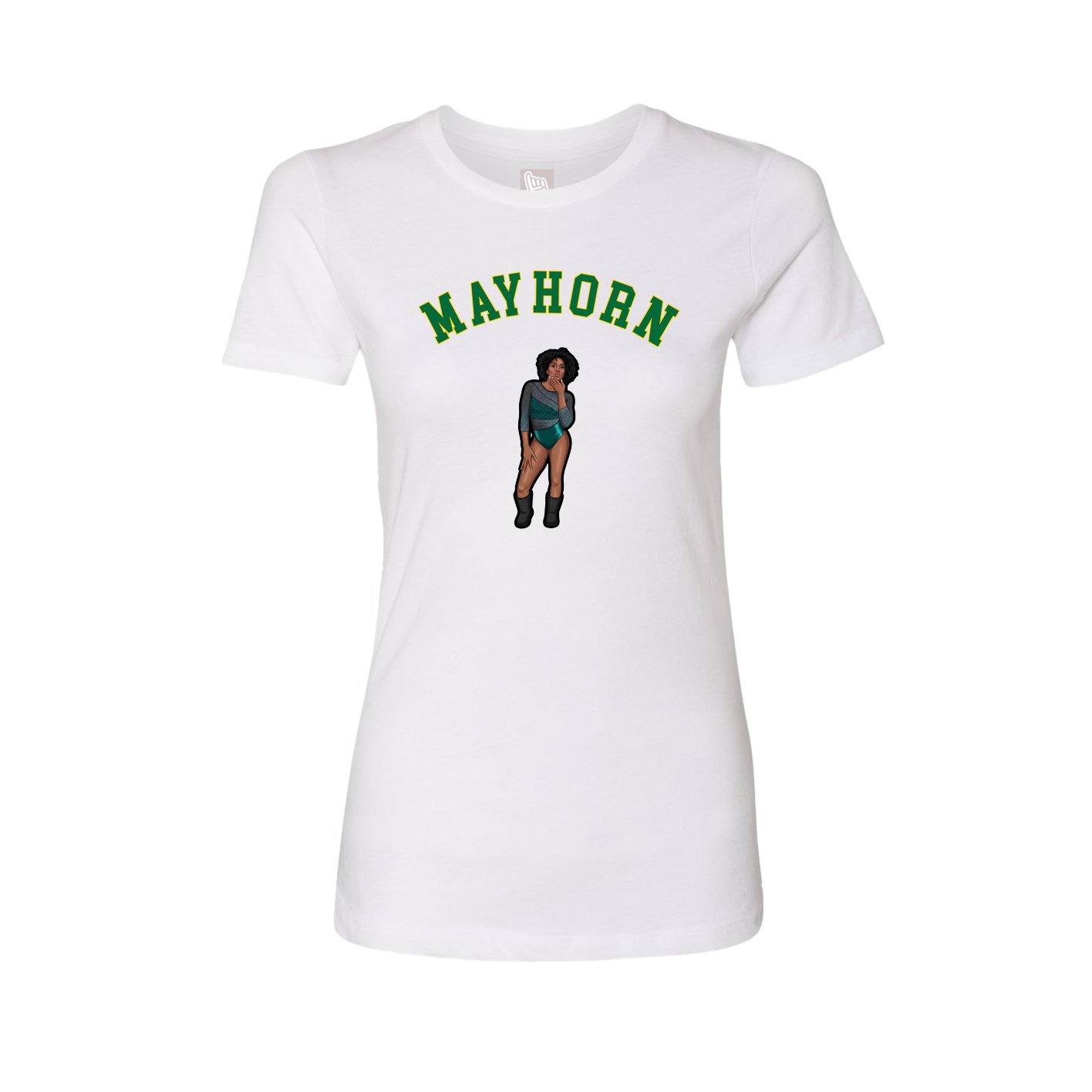 Fitted Women's Tee — Shirsey Arch in White