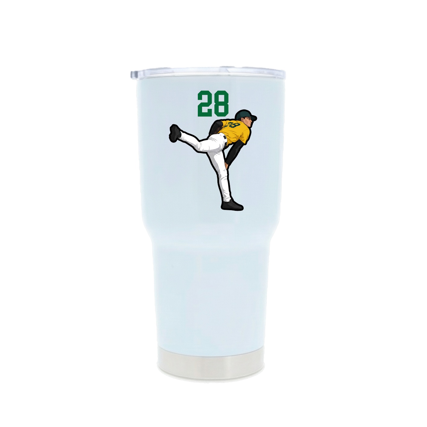 30oz Stainless Steel Tumbler — Number Top in White