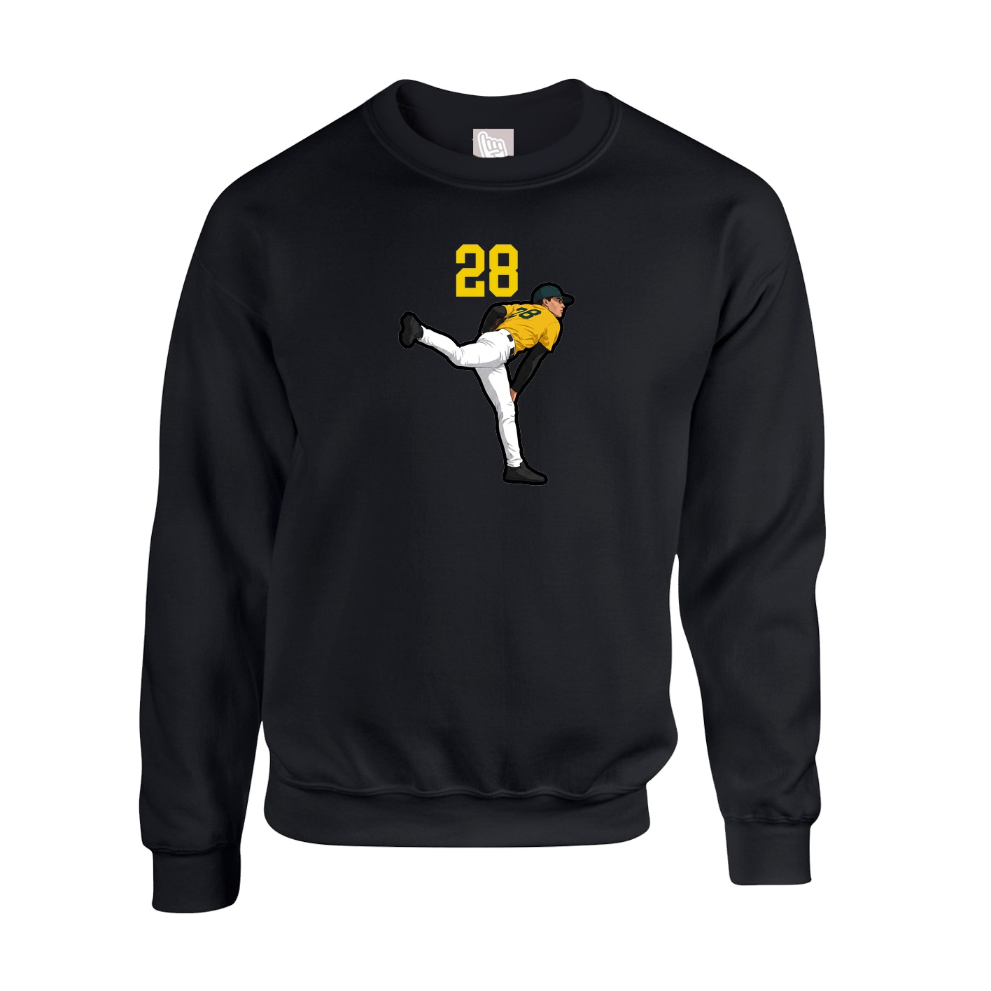 Fleece Crew — Number Top in Black