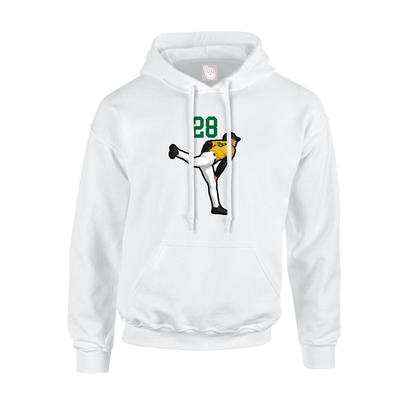 Youth Hoodie — Number Top in White
