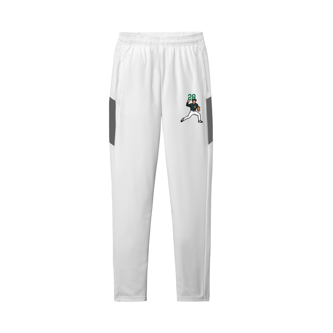 Team Travel Pant — Number Top in White/Grey