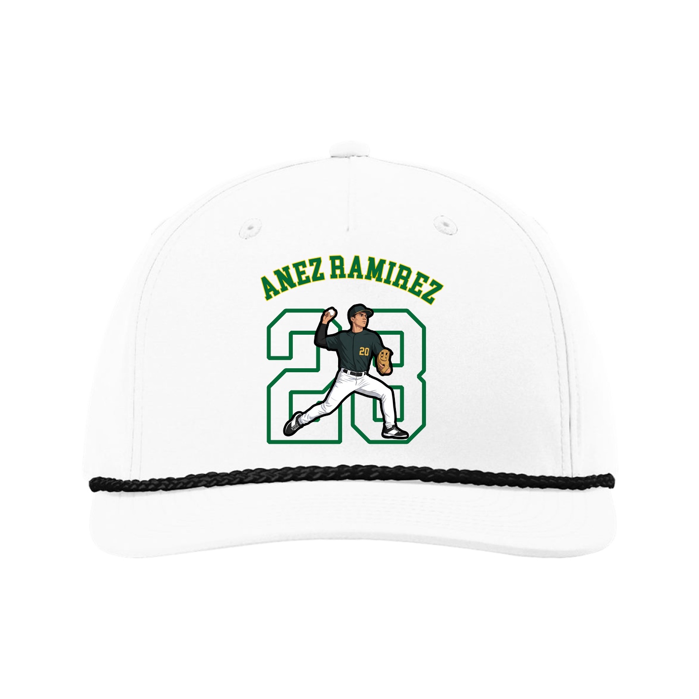 Five-Panel Classic Rope Cap — Shirsey Arch in White