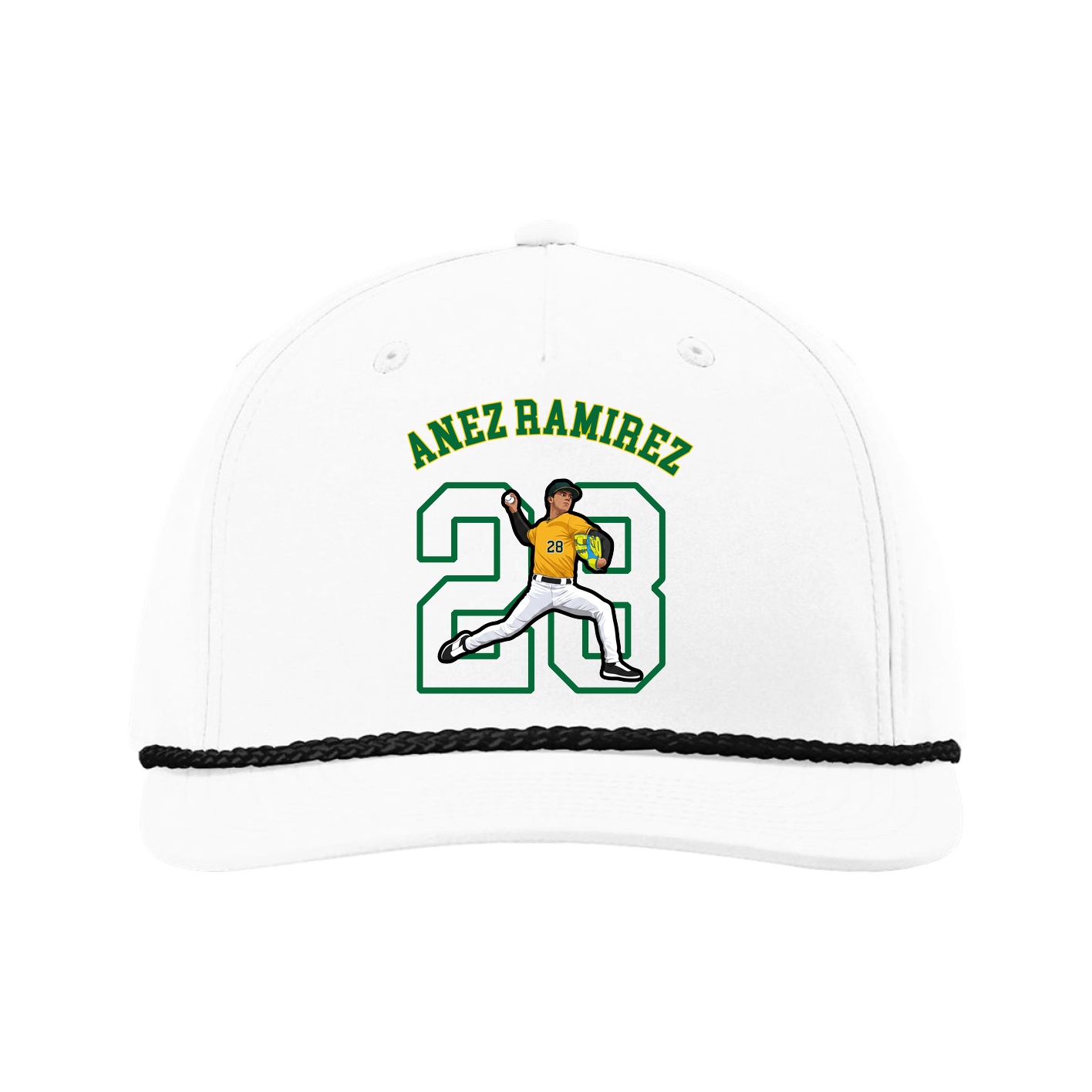 Five-Panel Classic Rope Cap — Shirsey Arch in White