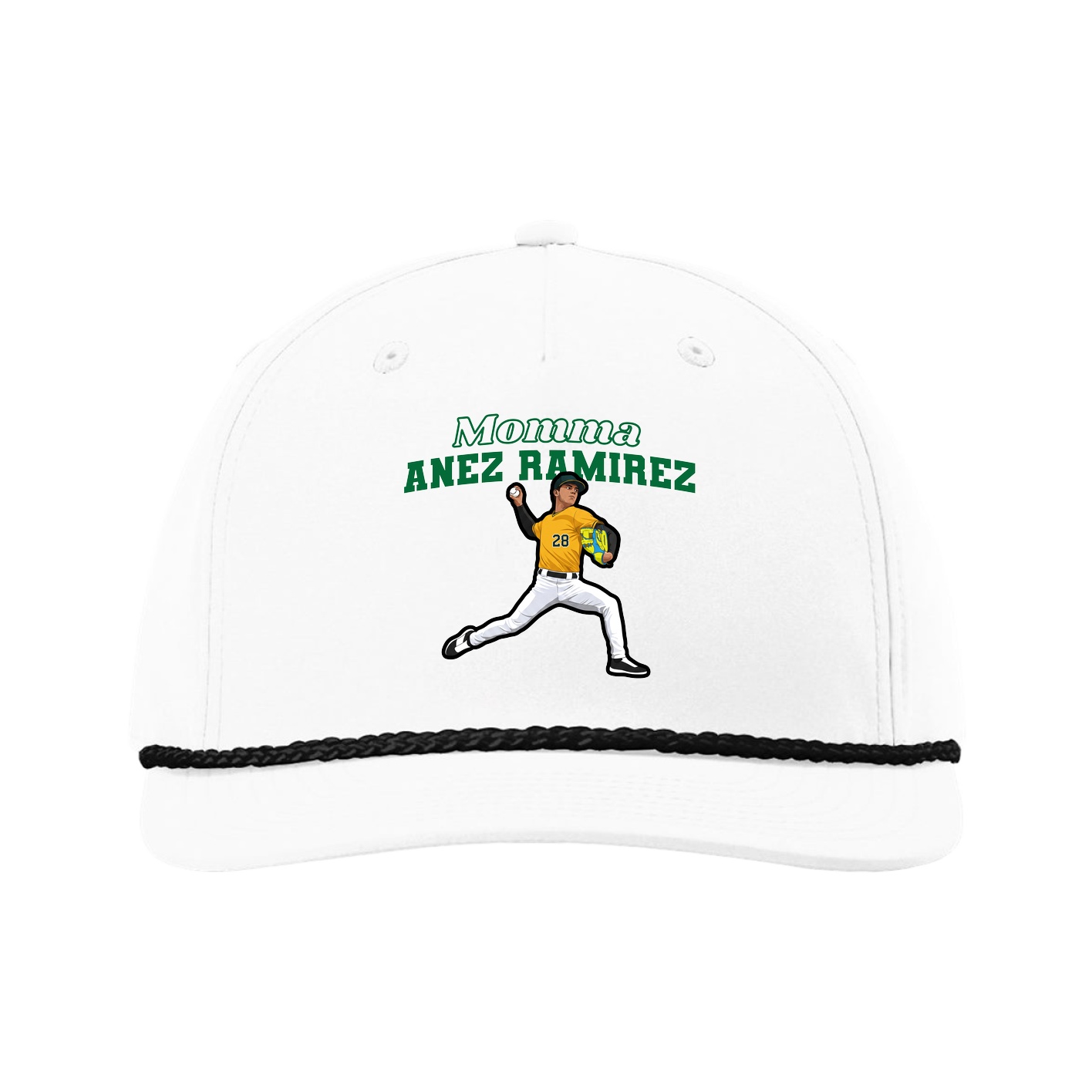 Five-Panel Classic Rope Cap — Mothers Day Block in White