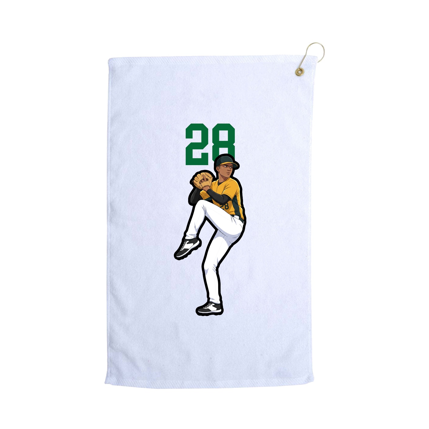 Golf Towel — Number Top in White