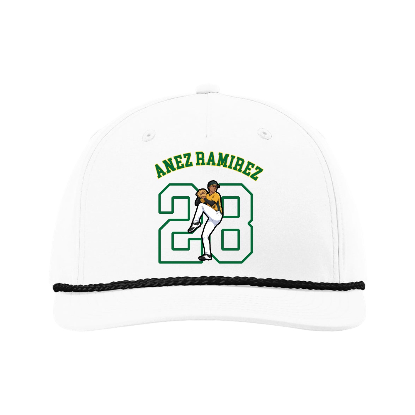 Five-Panel Classic Rope Cap — Shirsey Arch in White