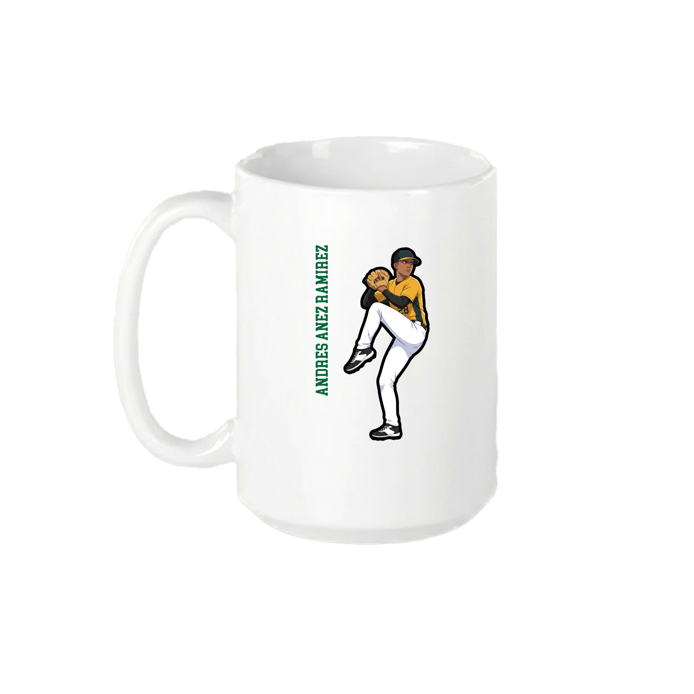 15oz Coffee Mug — Name Vertical in White