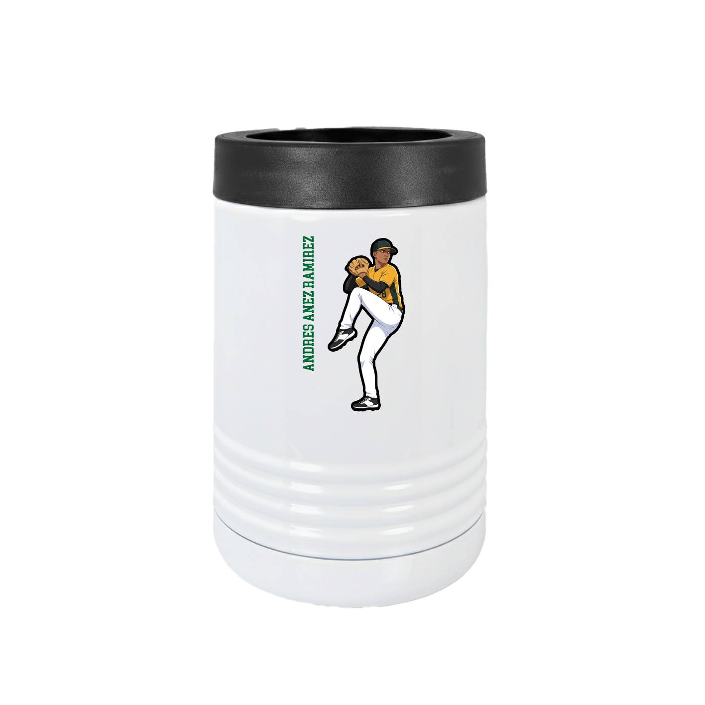 Beverage Holder — Name Vertical in White