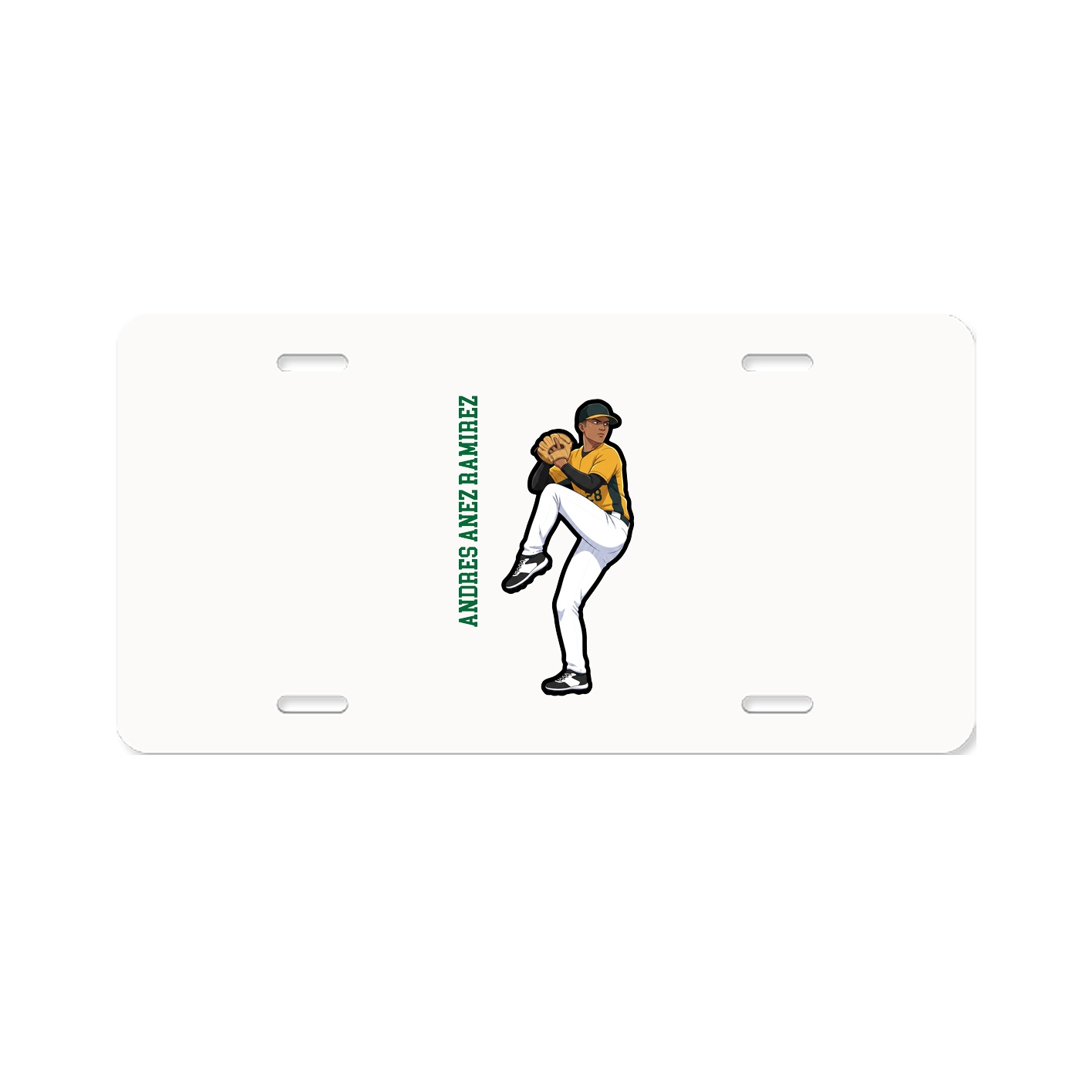 License Plate — Name Vertical in Classic